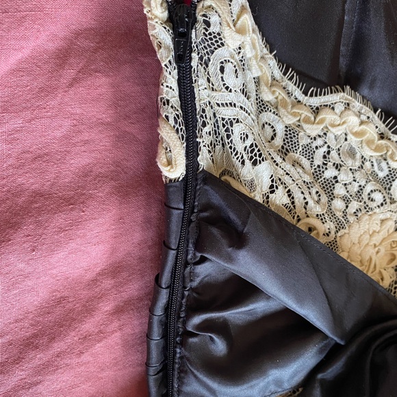 Vintage Betsy Johnson Strapless Lace Prom Dress Black and White, size 4 - Picture 8 of 10